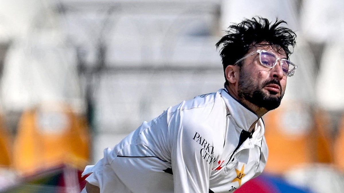 Photo: X | ESPNcricinfo : Pakistan's spinner Abrar Ahmed during the first Test match in Multan.