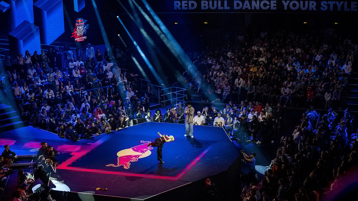 Red Bull Content Pool : Waackxxxy (L) of South Korea competes against Joshua of the Netherlands at the Red Bull Dance Your Style World Final in Festhalle in Frankfurt, Germany on November 4, 2023.