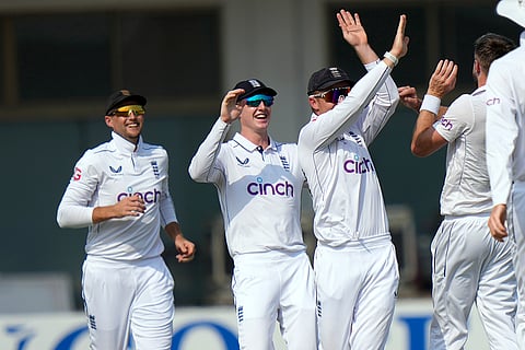 Pakistan vs England: England's Chris Woakes celebrates after taking the wicket of Pakistan's Abdullah Shafique