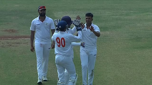 File photo of Vidarbha in action during the Ranji Trophy 2023-24 quarter-final match against Karnataka. - BCCI Domestic