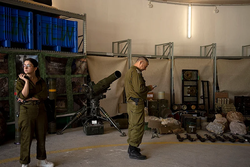 Israel Mideast Tensions IDF Displays Seized Hezbollah And Iranian Weapons_8