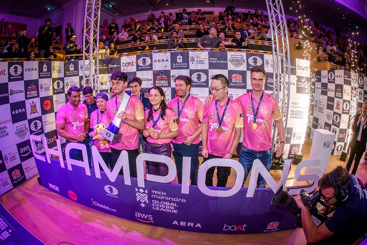 Global Chess League : Triveni Continental Kings after winning the Global Chess League 2024.