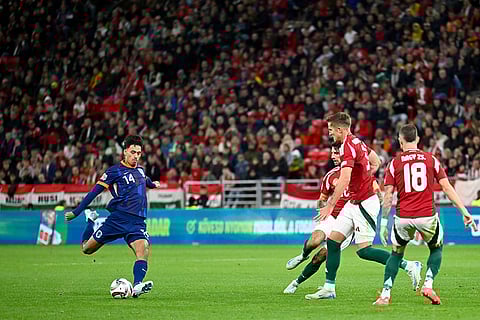 Nations League Soccer: Tijjani Reijnders of the Netherlands attempts a shot at goal
