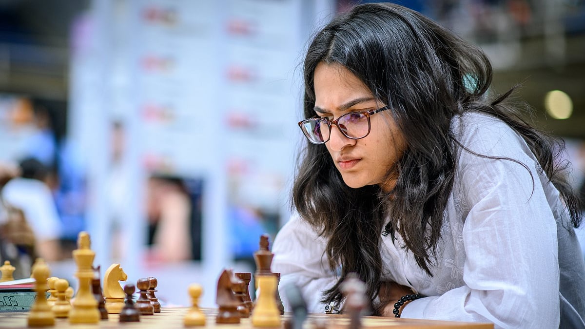 Photo: X | The Khel India : Indian chess player Vantika Agrawal during a game.