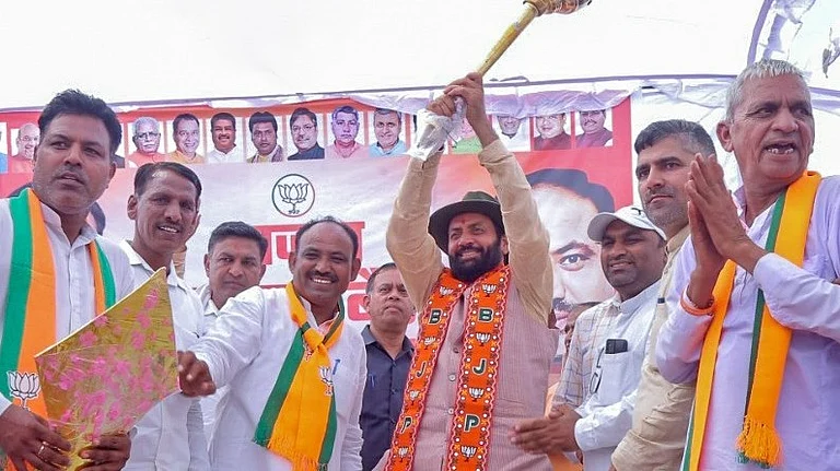 BJP's Ladwa candidate and Haryana CM Nayab Singh Saini - | Photo: X