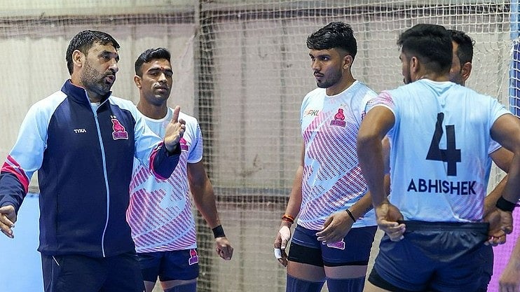 Jaipur Pink Panthers practising ahead of Pro Kabaddi League season 11. - Special Arrangement