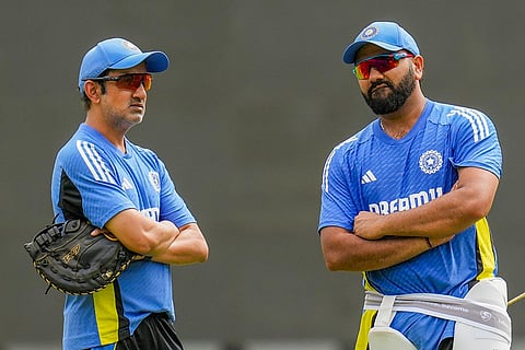 India's Captain Rohit Sharma with coach Gautam Gambhir