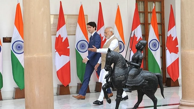 Indian Prime Minister Narendra Modi and Canadian Prime Minister Justin Trudeau at G20 Summit in New Delhi, 2023. - Photo: PTI