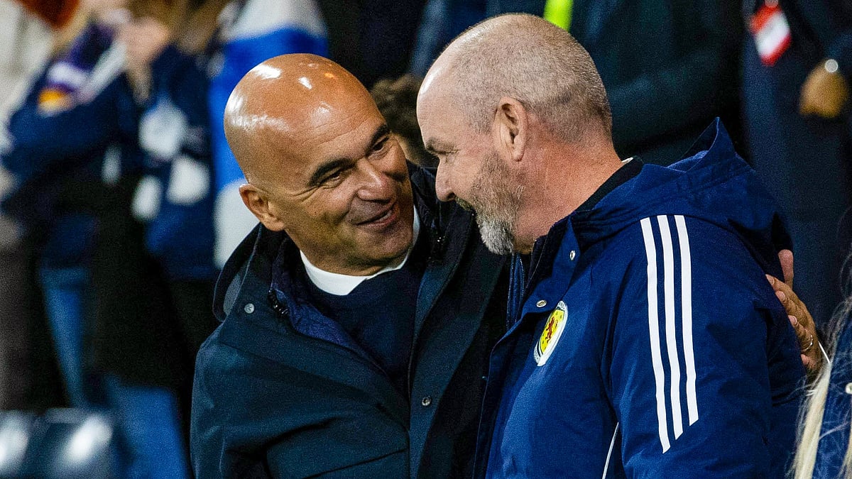 Portugal boss Roberto Martinez and Scotland manager Steve Clarke during their UEFA Nations League 2024-25 group match.