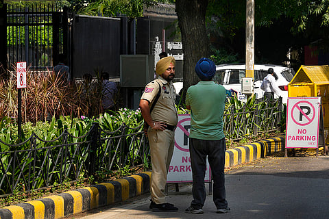 Security personnel outside Canadian high commission
