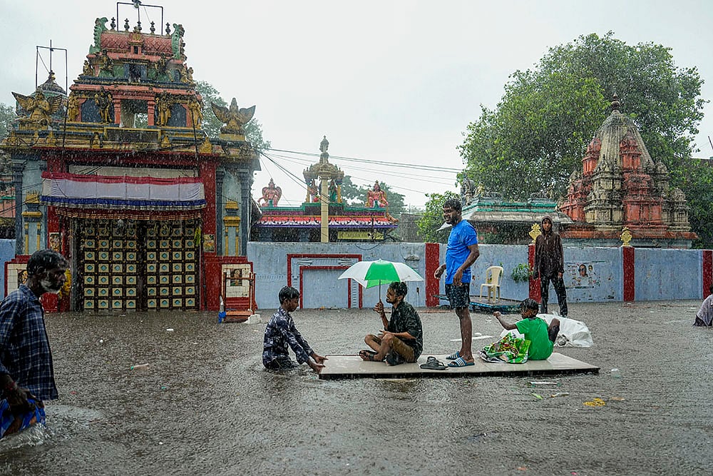 Tamil Nadu Rains: Waterlogged area at Pattalam in Chennai - | Photo: PTI/R Senthilkumar