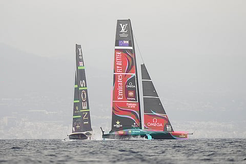 America's Cup: Ineos Britannia and Emirates Team New Zealand warm-up for race 4