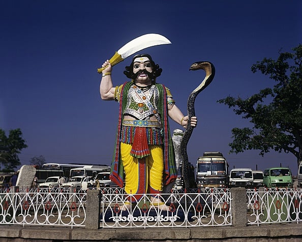 A statue of Mahishasura in Chamundi Hill, Mysore, Karnataka, India