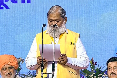 Haryana CM oath ceremony: BJP MLA Anil Vij takes oath as minister