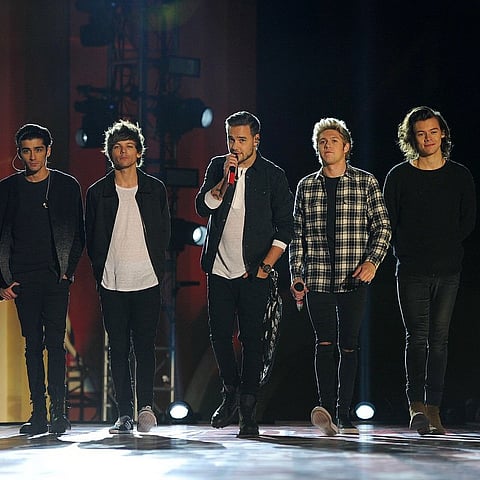 One Direction (L-R: Zayn Malik, Louis Tomlinson, Liam Payne, Niall Horan, Harry Styles) |