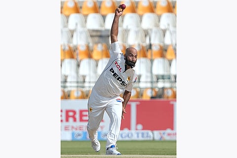 PAK Vs ENG 2nd Test: Pakistan's Sajid Khan bowls during the third day of match