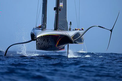 America's Cup: Ineos Britannia warms up prior to race 5