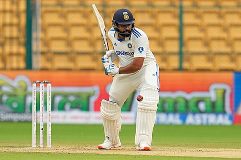 IND Vs NZ 1st Test: India's captain Rohit Sharma bats