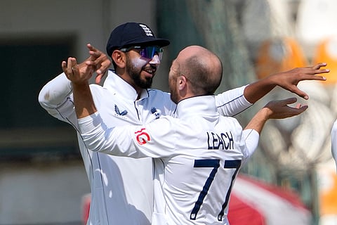 PAK Vs ENG 2nd Test: England's Jack Leach celebrates with Shoaib Bashir after taking Kamran Ghulam's wicket