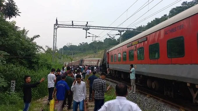 Train derailment in Assam