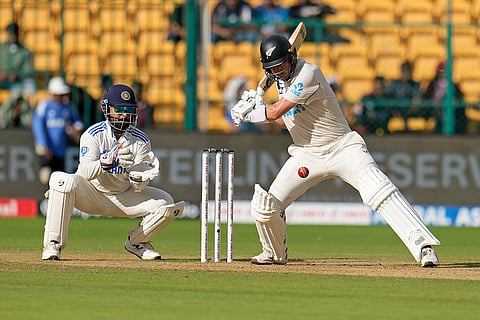 IND Vs NZ 1st Test: New Zealand's Will Young plays a shot