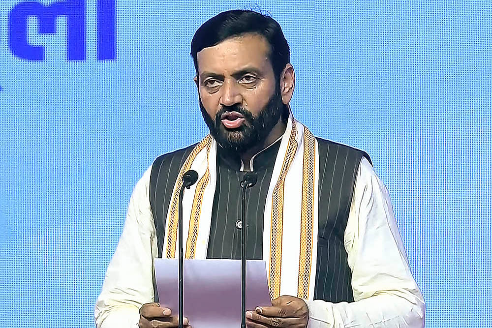 | Photo: PTI : Nayab Saini takes oath as Haryana Chief Minister