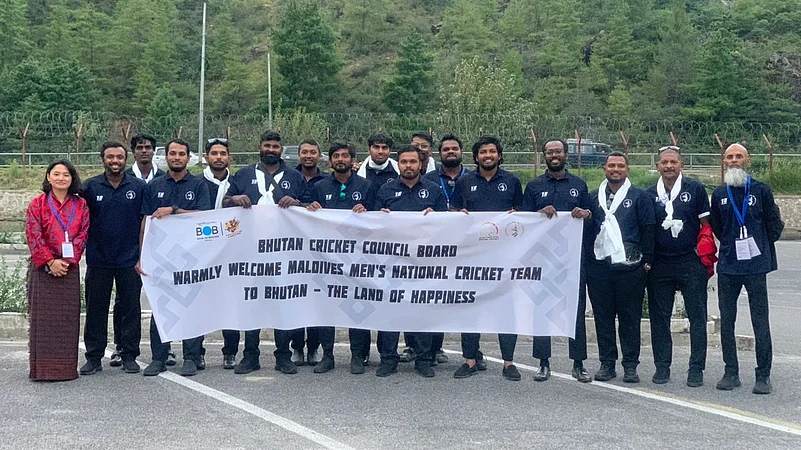 Maldives Cricket team in bhutan for quadrangular series 2024
