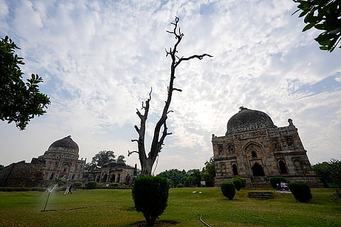Scattered clouds hover over Lodhi Garden
