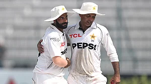 Pakistan spinners Noman Ali and Sajid Khan.