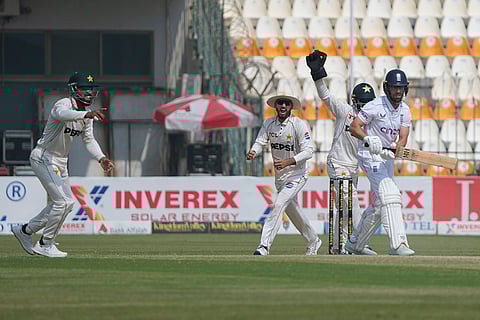 PAK Vs ENG 2nd Test: Pakistan players celebrate dismissal of England's Jack Leach