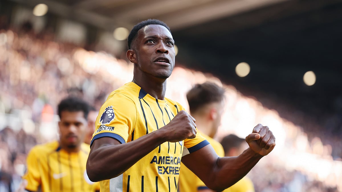 Danny Welbeck celebrates at Newcastle on Saturday - null