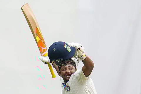 IND Vs NZ 1st Test: India's Sarfaraz Khan celebrates after scoring a century