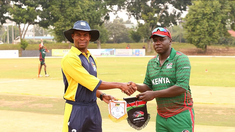 Mozambique Skipper with Kenya captain during the toss in Nairobi. - Photo: X | ICC Africa