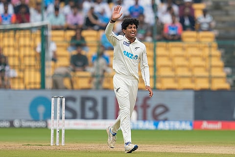 IND Vs NZ 1st Test: New Zealand's Rachin Ravindra appeals unsuccessfully for the wicket of India's Rishabh Pant