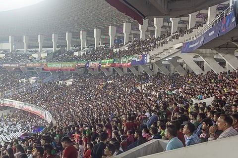 Spectators for the East Bengal Vs Mohun Bagan match in the ISL 2024-25.