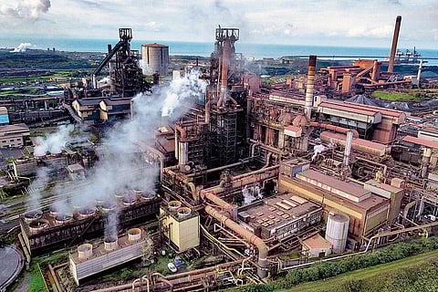 A view of Tata Steel’s Port Talbot plant in South Wales
