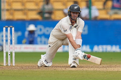 IND Vs NZ 1st Test: New Zealand's Will Young hits a boundary