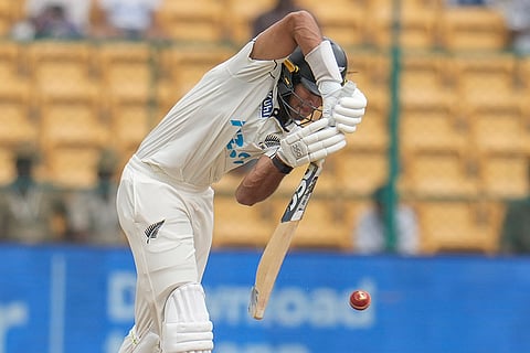 IND Vs NZ 1st Test: New Zealand's Rachin Ravindra bats during the day five of the first cricket test match