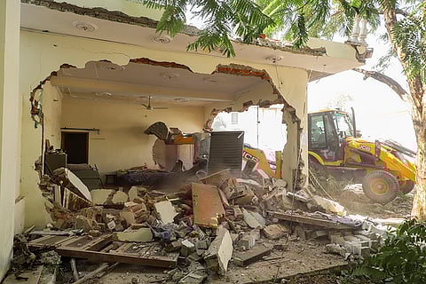 Demolition of accused Naseeb Choudhary's illegal construction