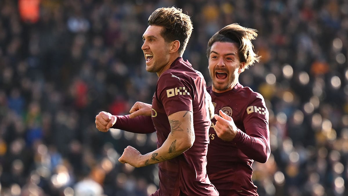 John Stones and Jack Grealish celebrate City's dramatic winner