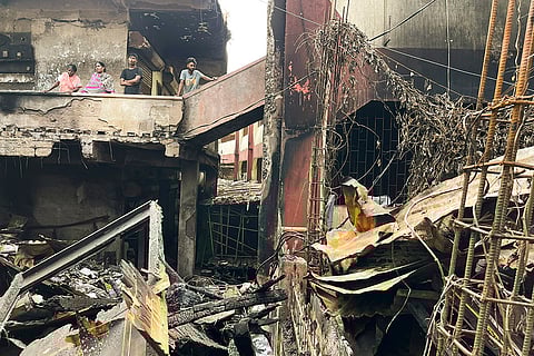 Remains after fire at Meghalaya's Tura Bazar