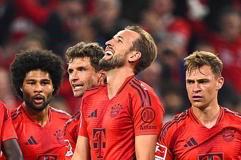 Bundesliga 2024-25: Munich's Harry Kane celebrates his goal
