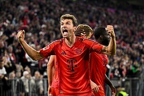 Bundesliga 2024-25: Munich's Thomas Muller celebrates