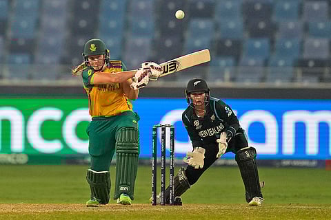 Women's T20 WC 2024 Final: South Africa's Annerie Dercksen plays a shot
