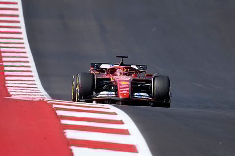 U.S. Grand Prix: Ferrari driver Charles Leclerc, of Monaco, heads into Turn 1