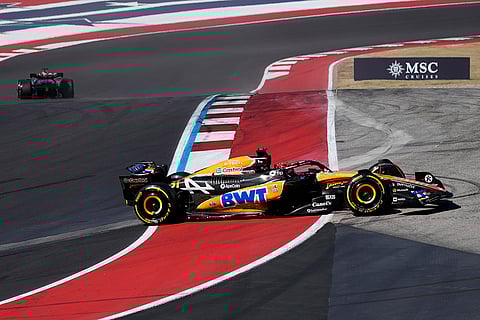U.S. Grand Prix: Alpine driver Esteban Ocon, of France, spins out in Turn 1