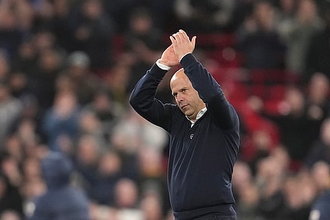 EPL 2024-25: Liverpool's manager Arne Slot applauds supporters