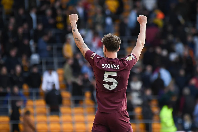 Britain Soccer Premeir League 2024-25 Wanderers and Manchester City photo gallery_John Stones