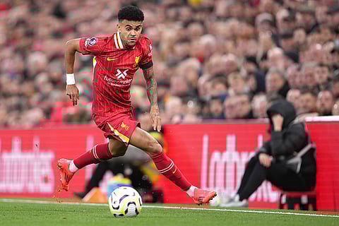 EPL 2024-25: Liverpool's Luis Diaz in action