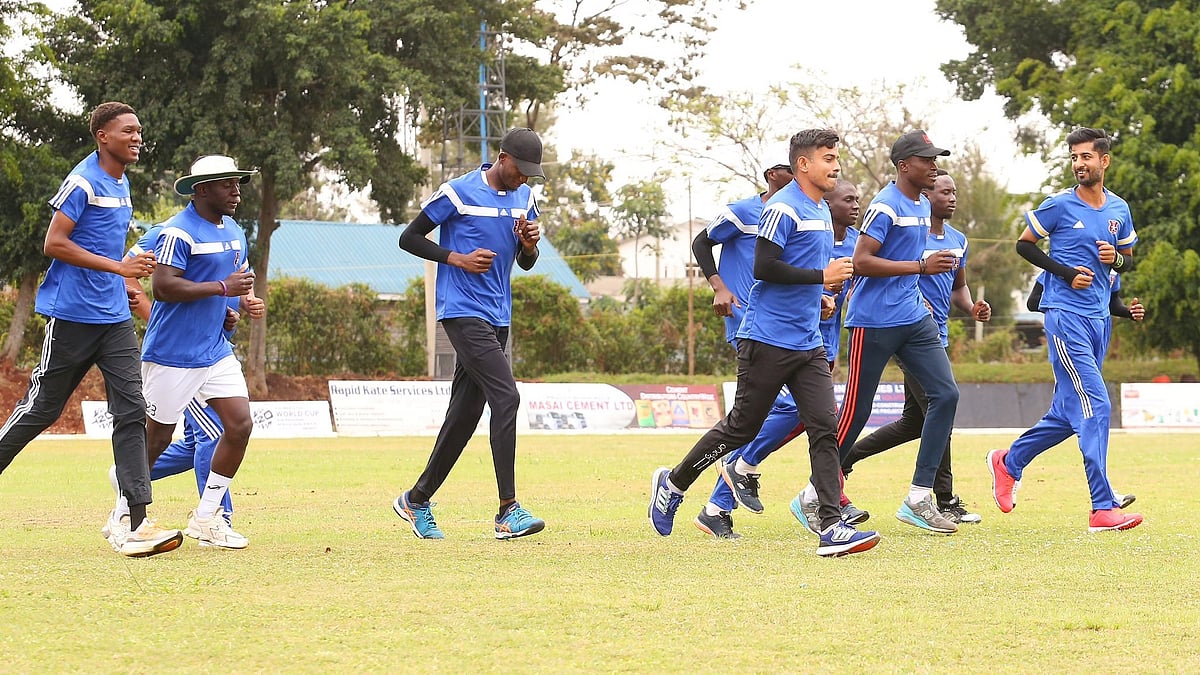 ICC : The Gambian cricket team in practice.
